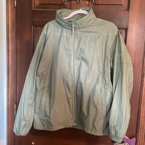 Green Columbia Zip Up Rain Jacket
